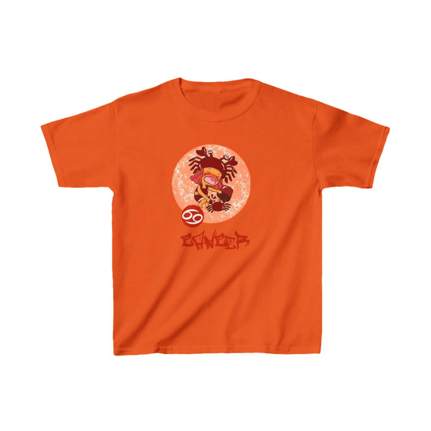 Cancer Chibi Girl & Crab, Kids Heavy Cotton™ Tee