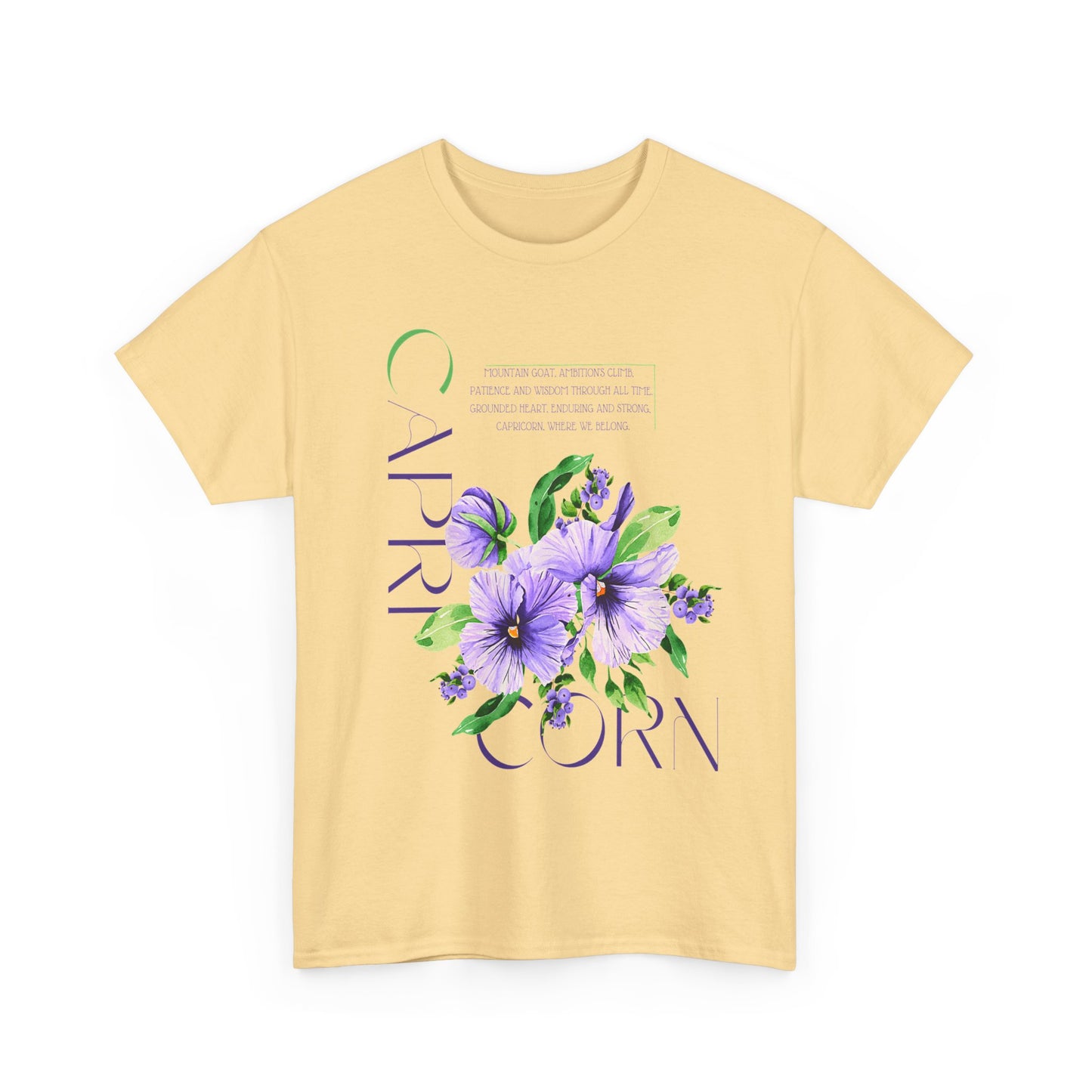 Capricorn Pansies, Unisex Heavy Cotton Tee