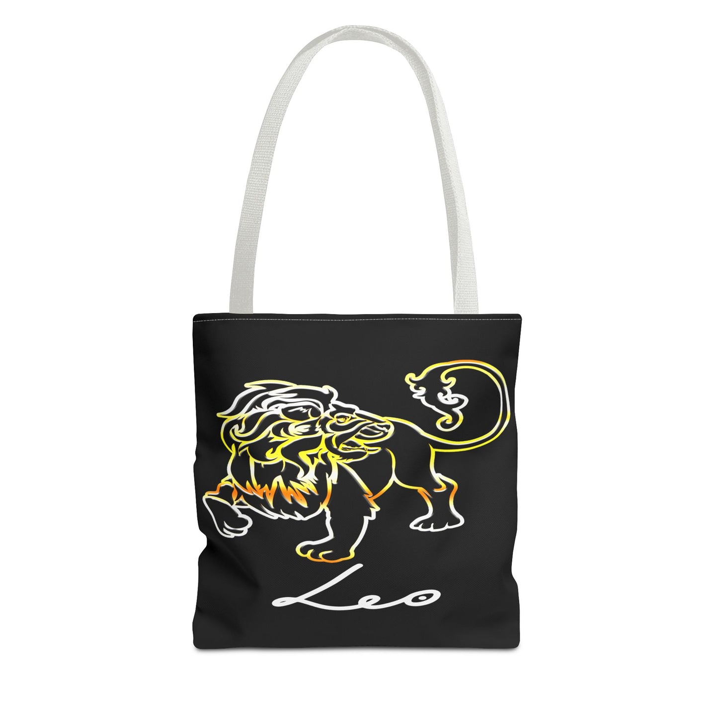 Leo Lion Black Tote Bag, 3 Sizes