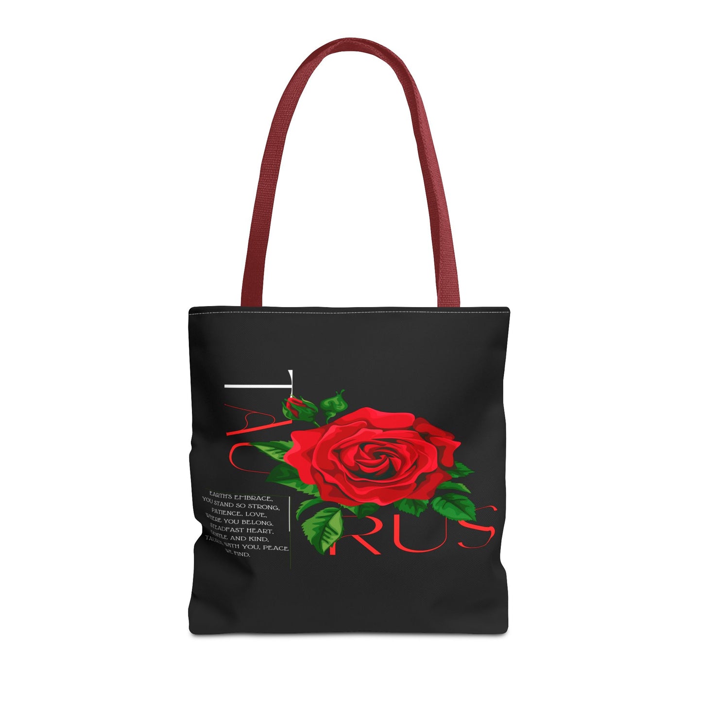 Taurus Rose Black Tote Bag, 3 Sizes