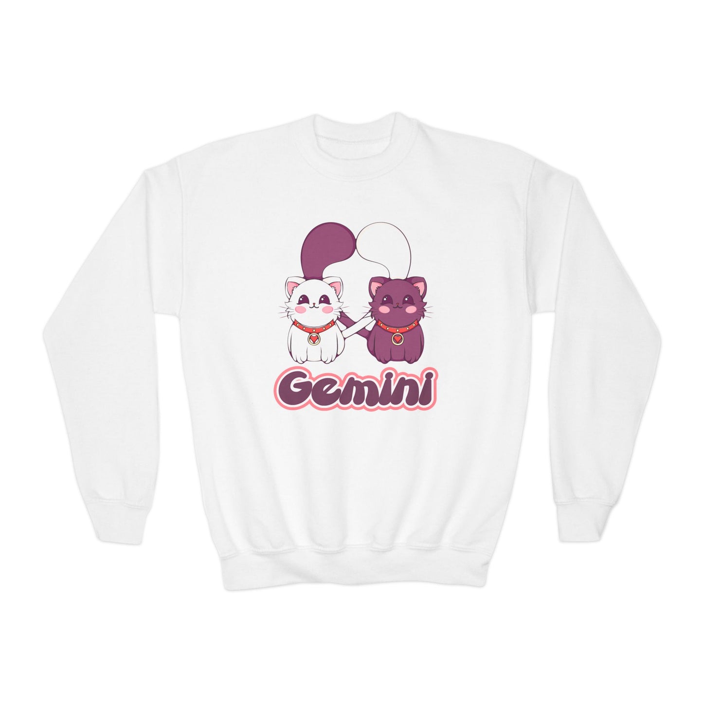 Gemini Anime Cats, Youth Crewneck Sweatshirt