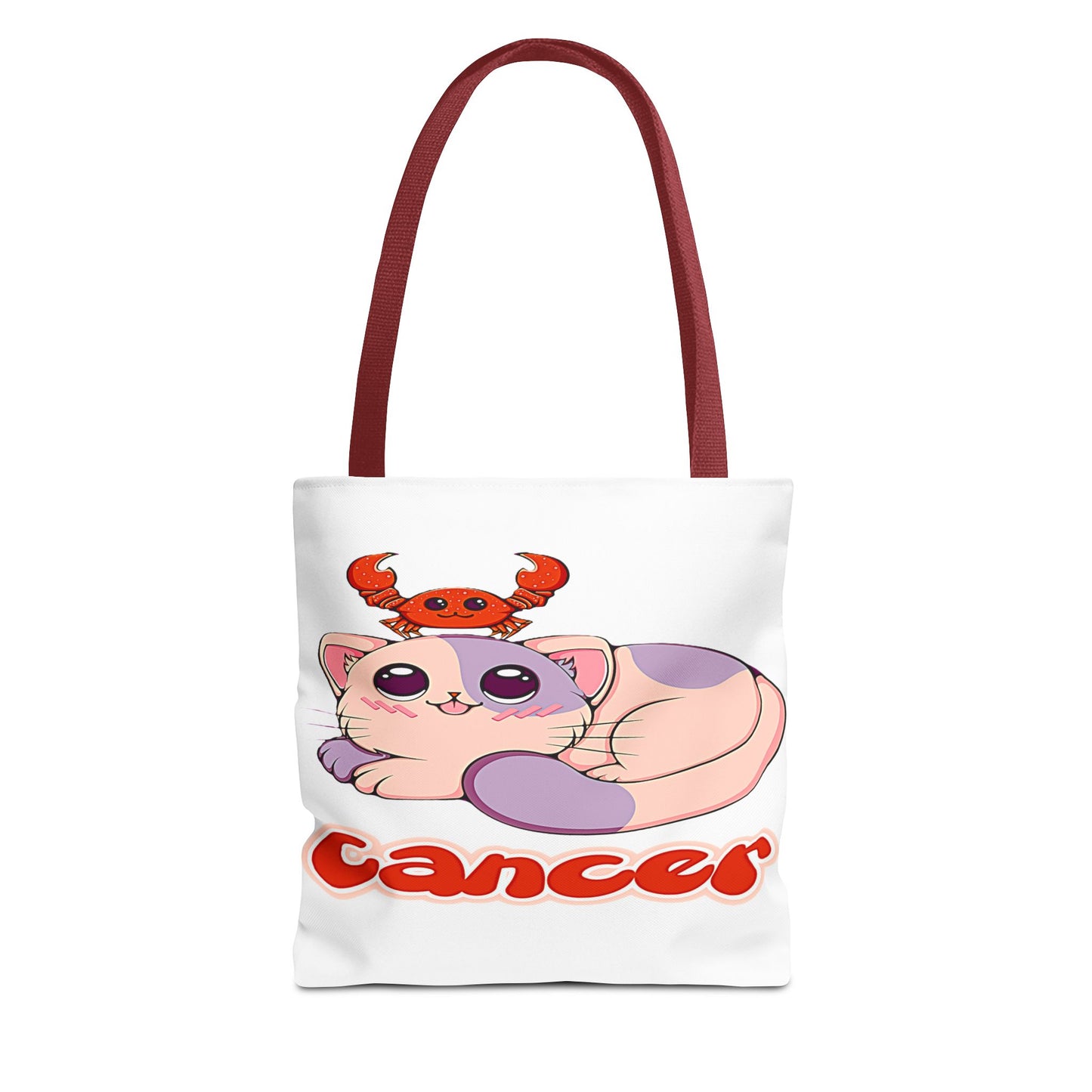 Cancer Anime Cat White Tote Bag, 3 Sizes