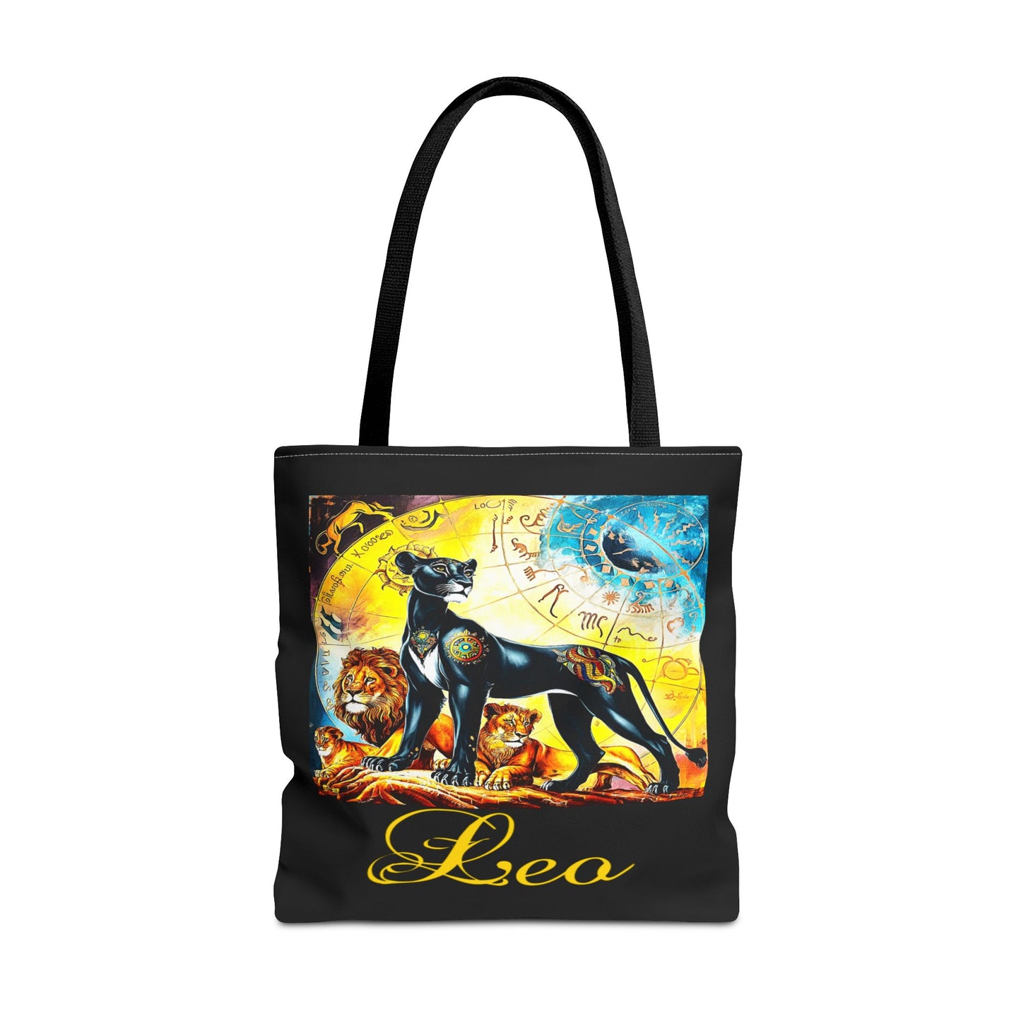 Leo Black Tote Bag, 3 Sizes