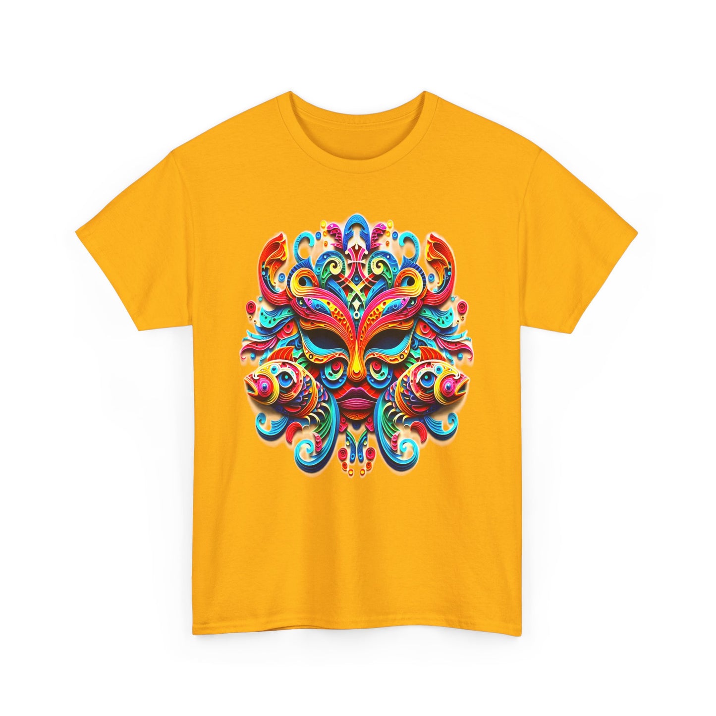 Pisces Mask, Unisex Heavy Cotton Tee