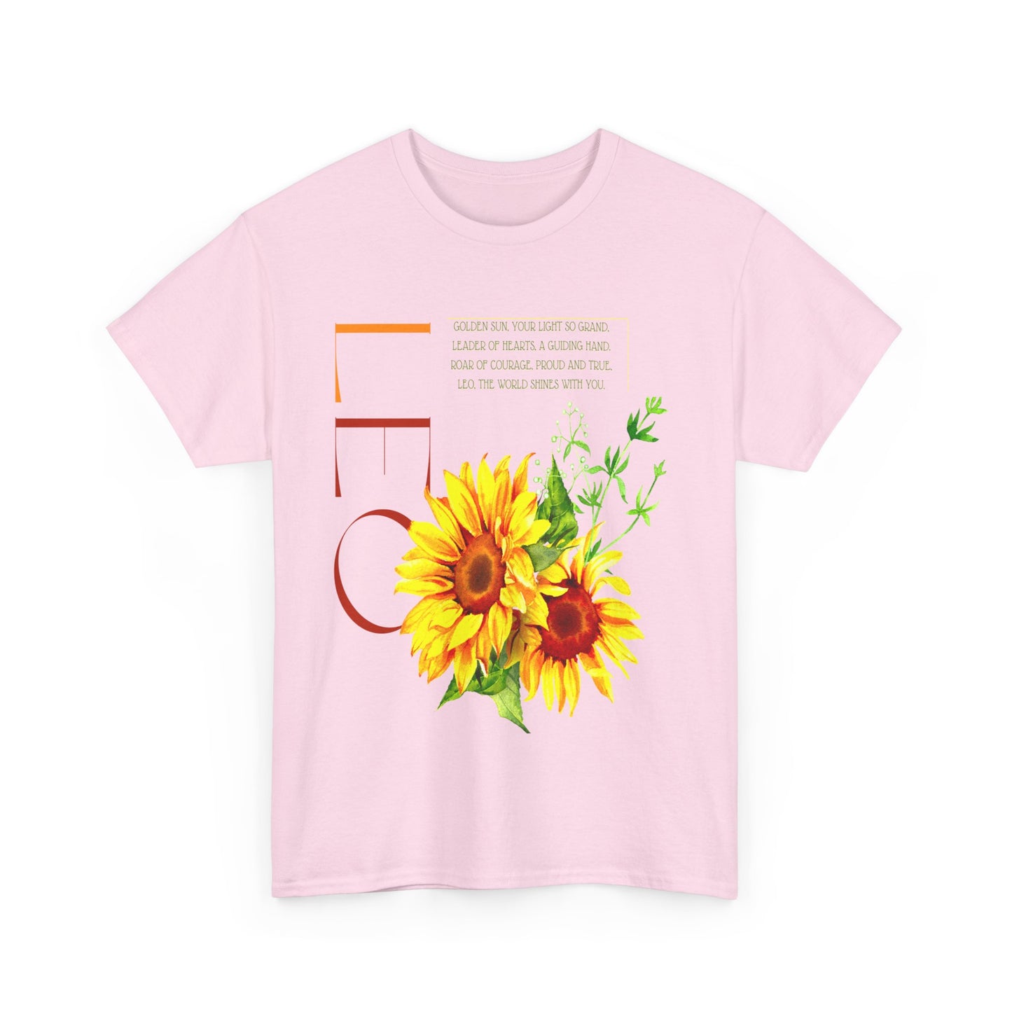 Leo Sunflowers, Unisex Heavy Cotton Tee