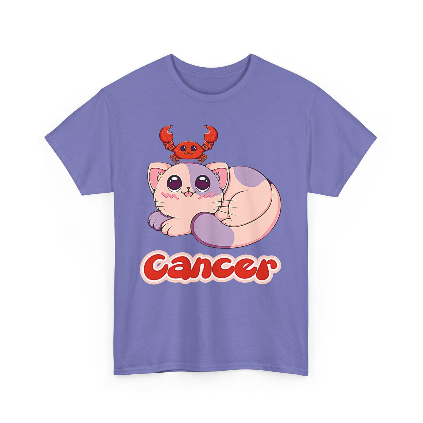 Cancer Anime Cat, Unisex Heavy Cotton Tee