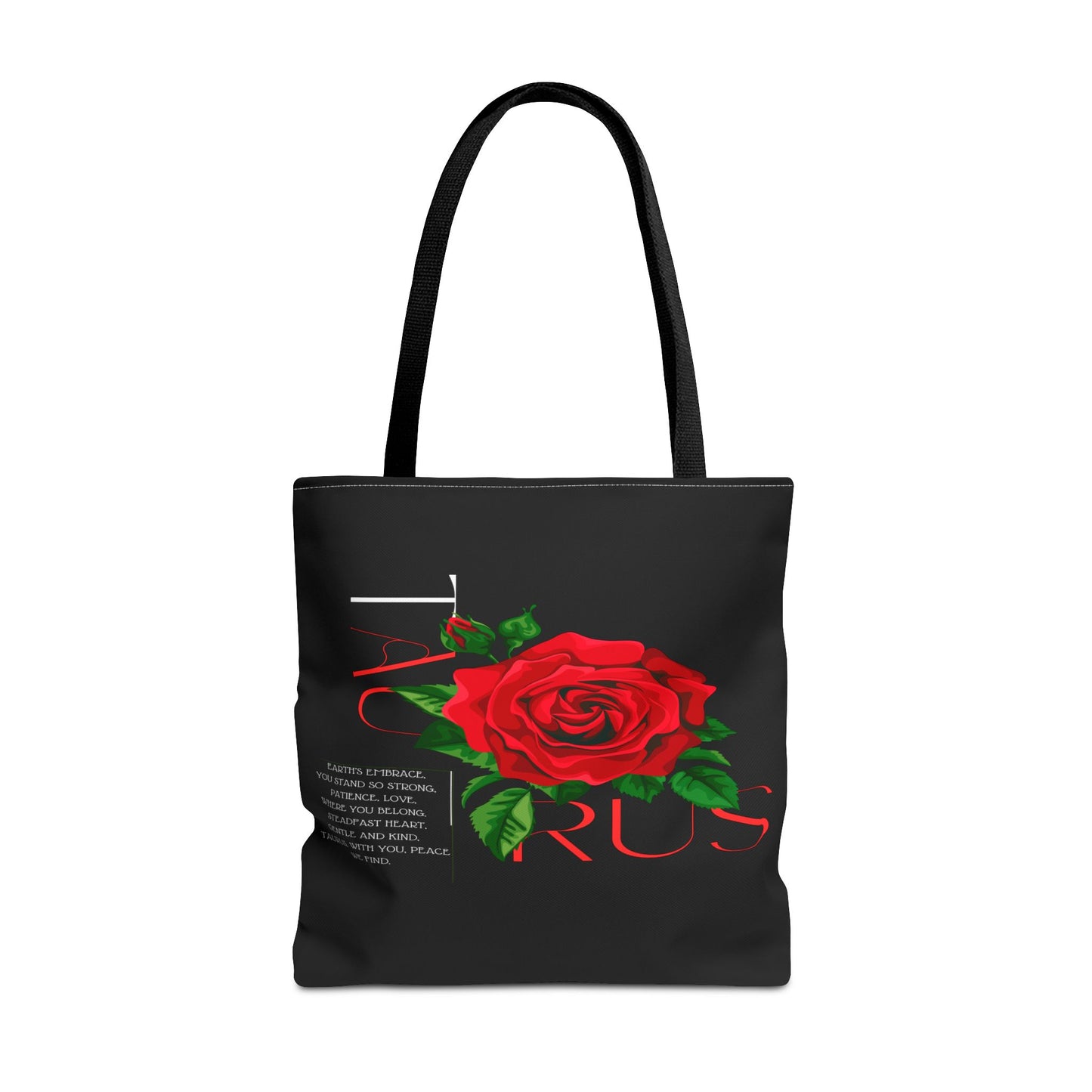 Taurus Rose Black Tote Bag, 3 Sizes