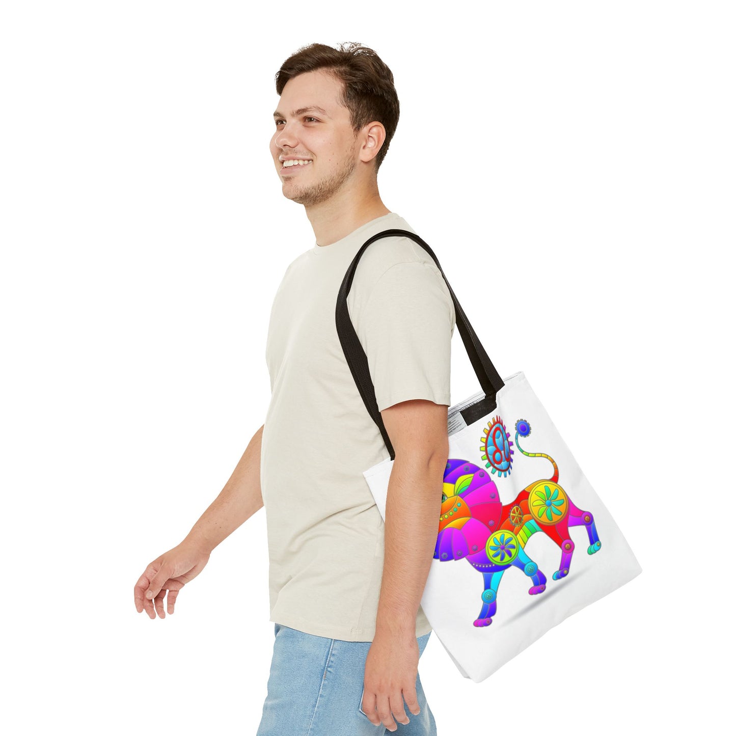 Leo Rainbow Steampunk, White Tote Bag