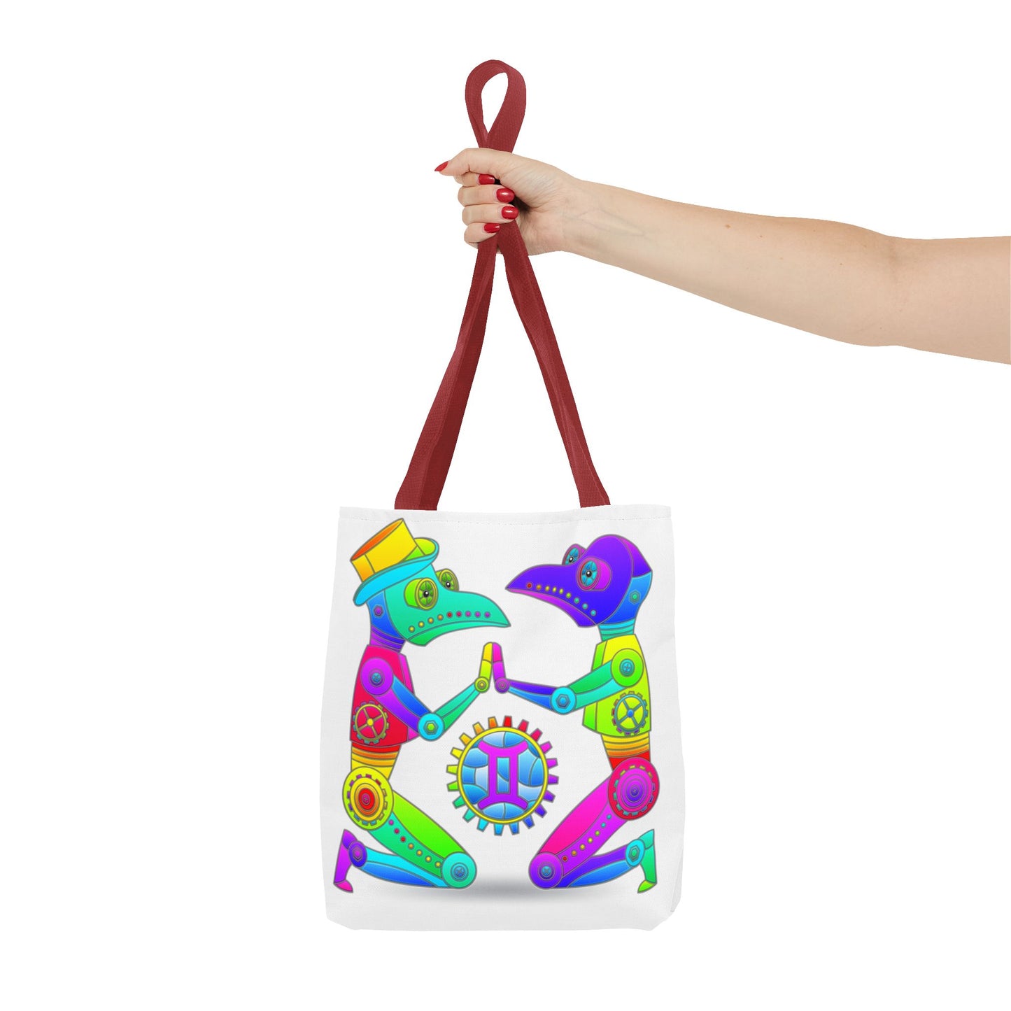 Gemini Rainbow Steampunk, White Tote Bag