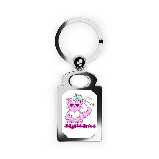 Sagittarius Anime Cat, Rectangle Photo Keyring