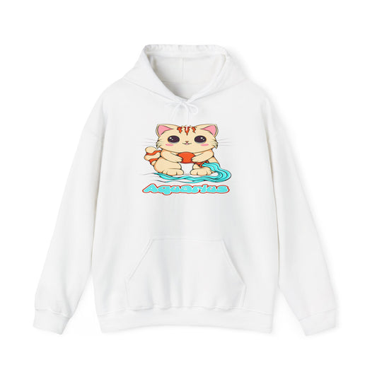 Aquarius Anime Cat, Unisex Heavy Blend™ Hooded Sweatshirt