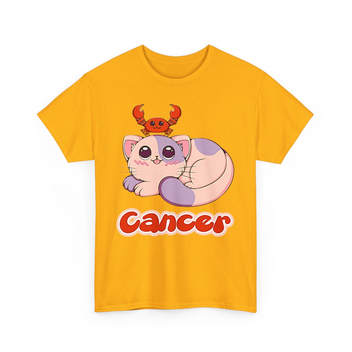 Cancer Anime Cat, Unisex Heavy Cotton Tee