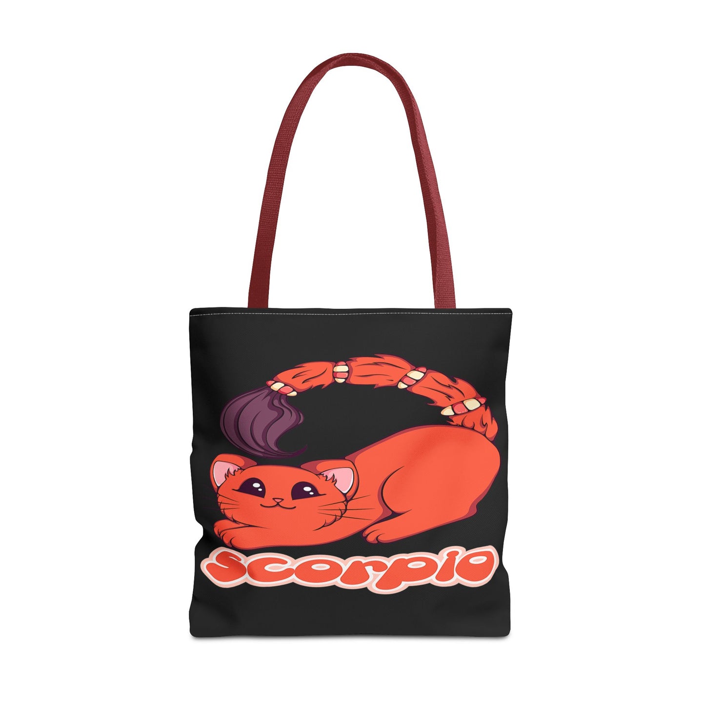 Scorpio Anime Cat Black Tote Bag, 3 Sizes