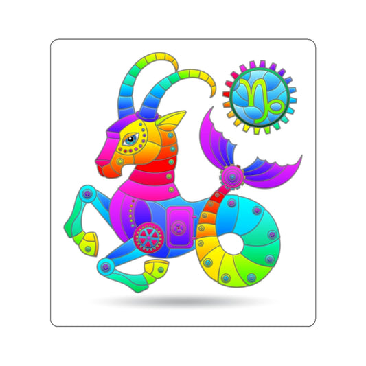 Capricorn Rainbow Steampunk, Kiss-Cut Stickers