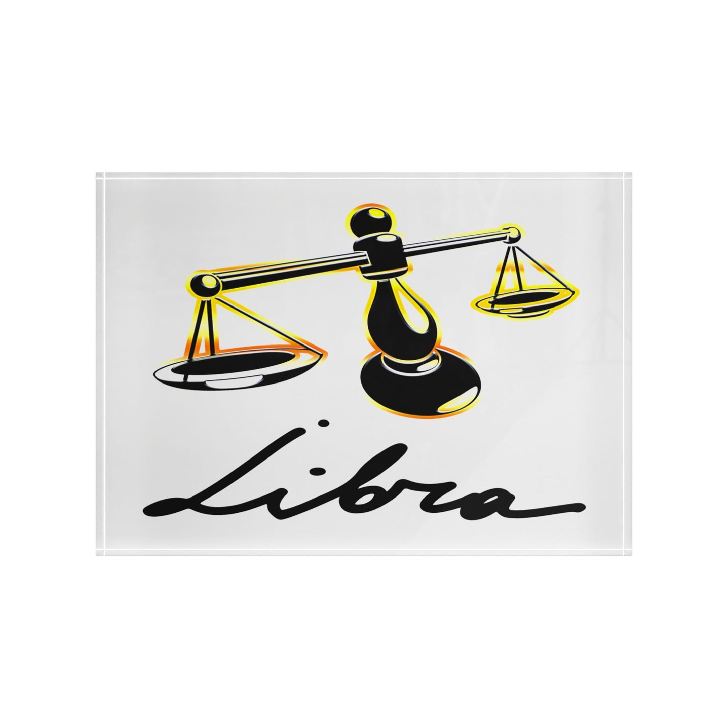 Libra Scales Photo Block, White