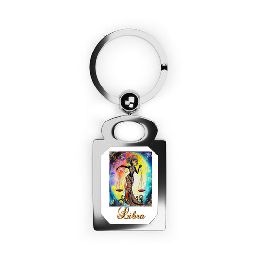 Libra, Rectangle Photo Keyring