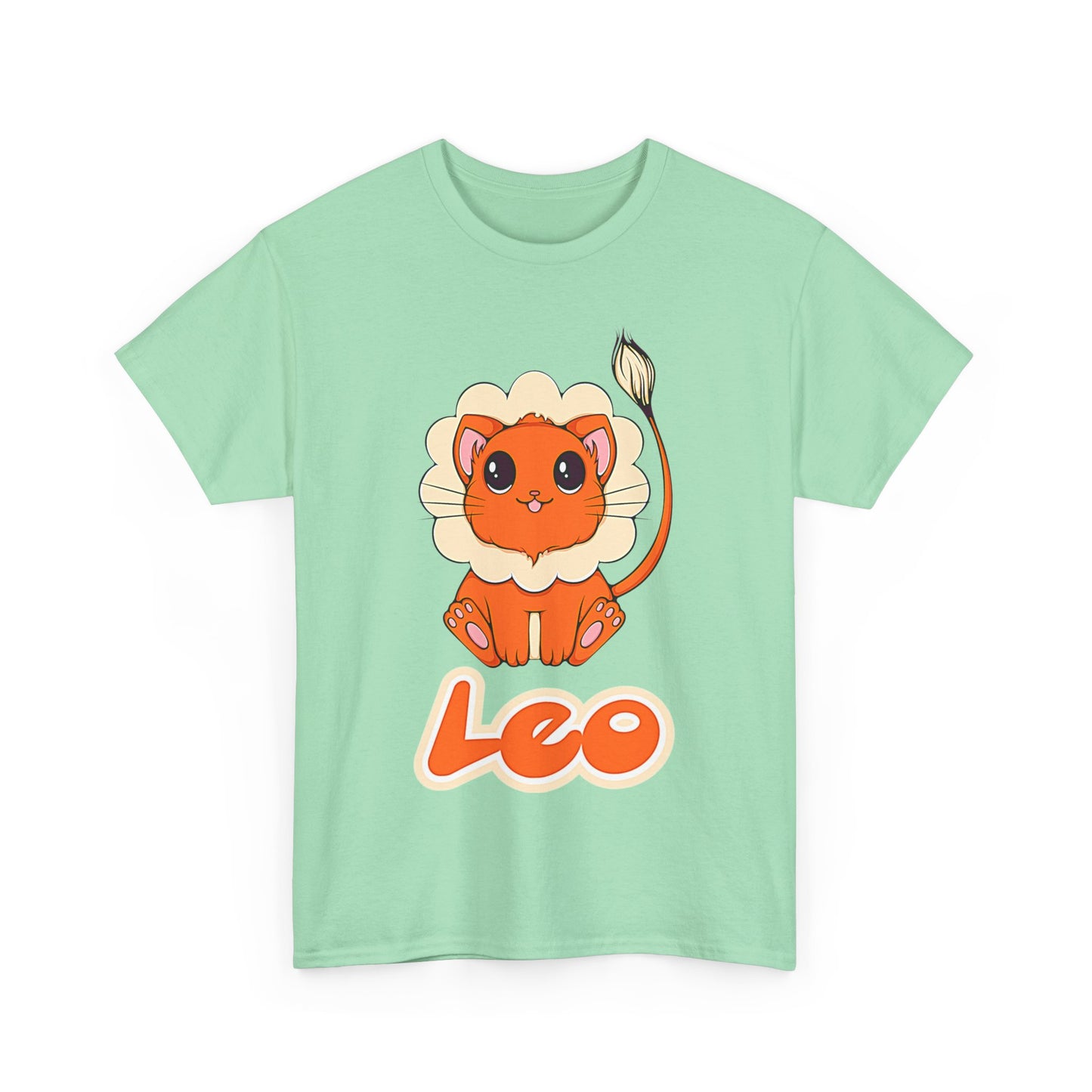 Leo Anime Cat, Unisex Heavy Cotton Tee