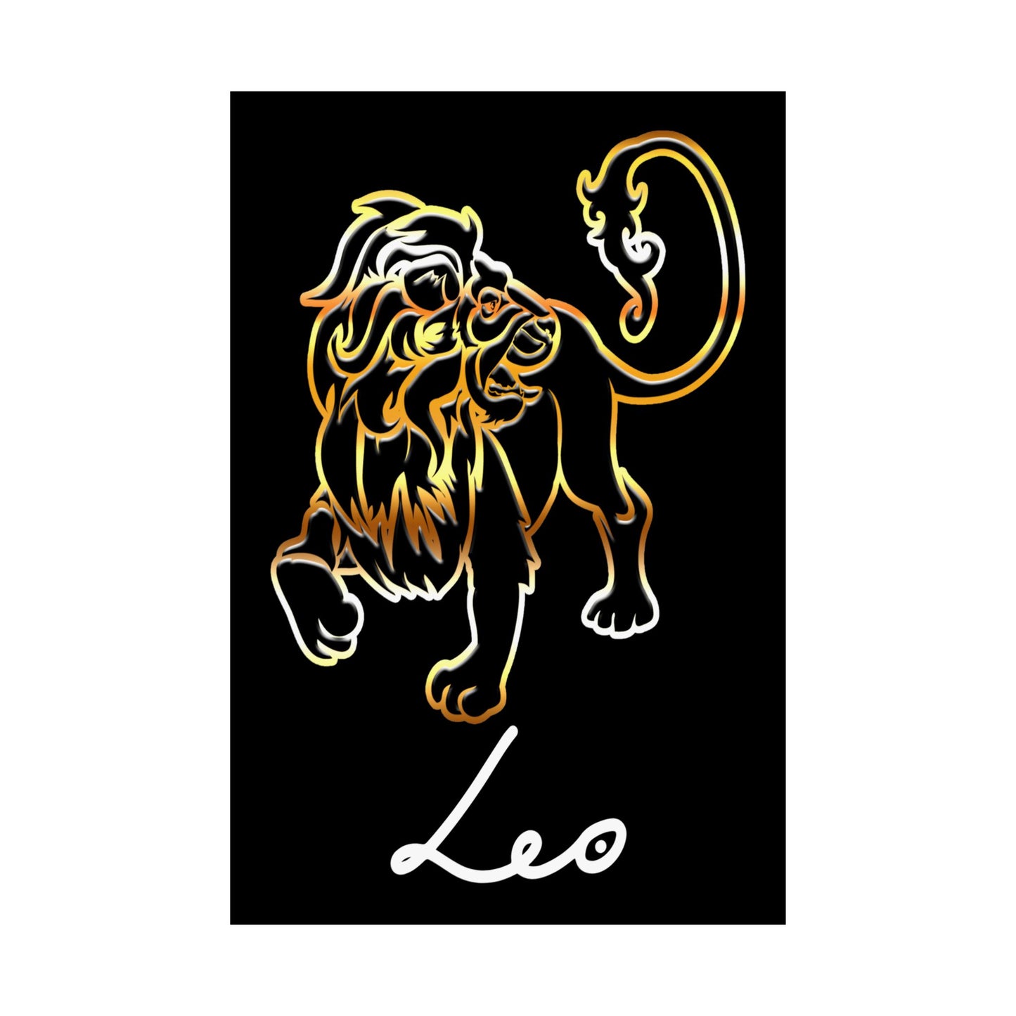 Leo Lion, Matte Vertical Posters (Black)