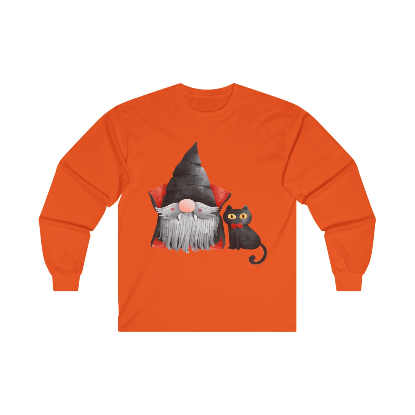 Warlock Gnome & Black Cat, Unisex Ultra Cotton Long Sleeve Tee