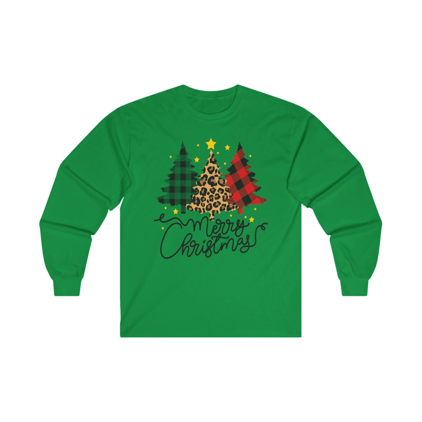 Patchwork Christmas Trees, Unisex Ultra Cotton Long Sleeve Tee