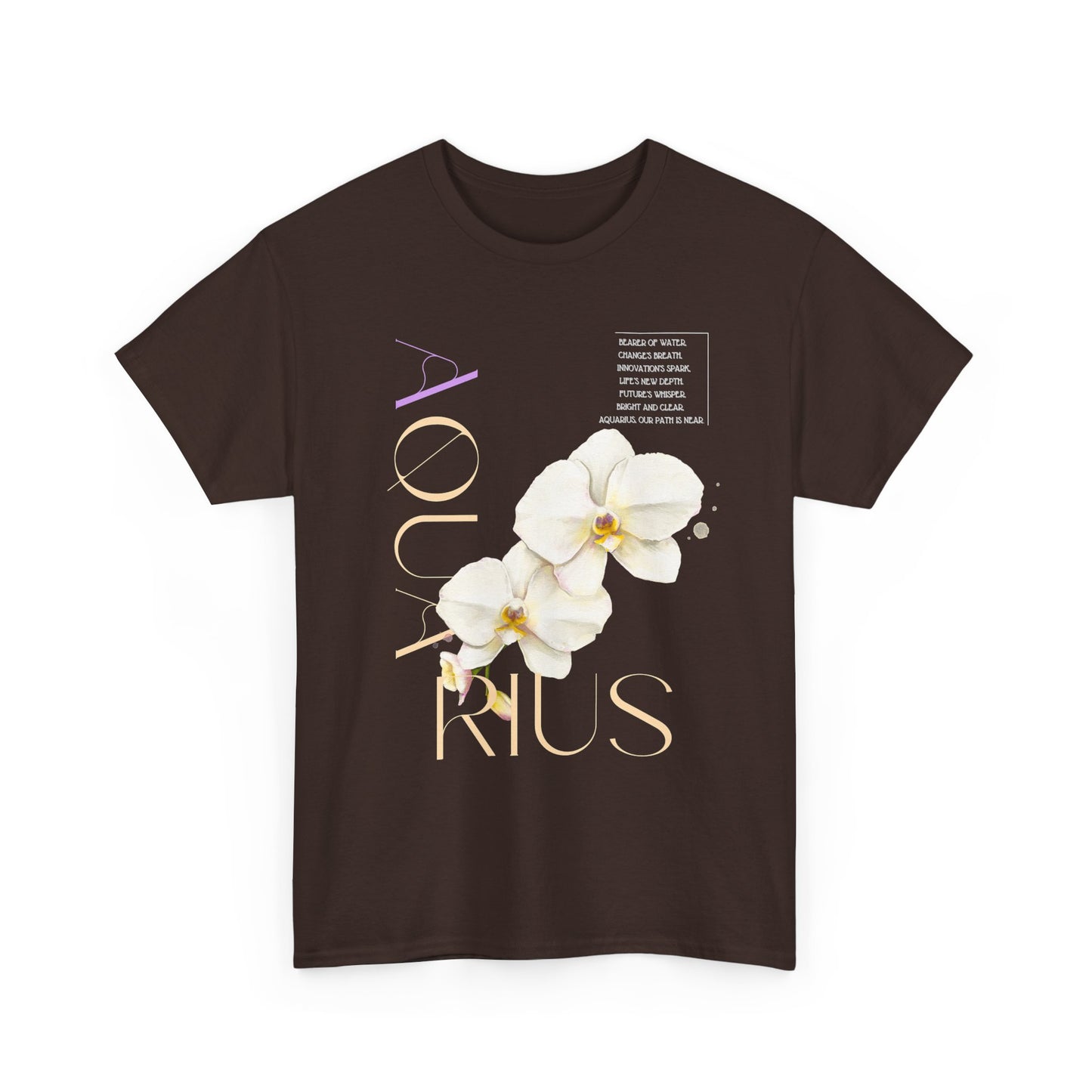 Aquarius Orchids, Unisex Heavy Cotton Tee