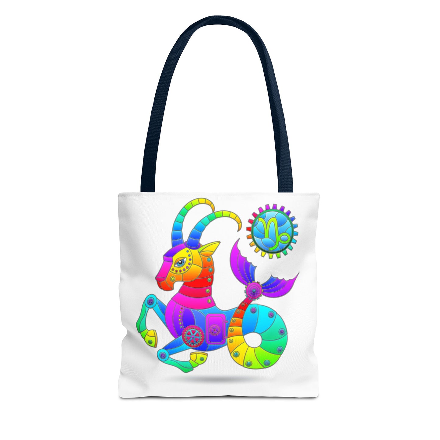 Capricorn Rainbow Steampunk, White Tote Bag