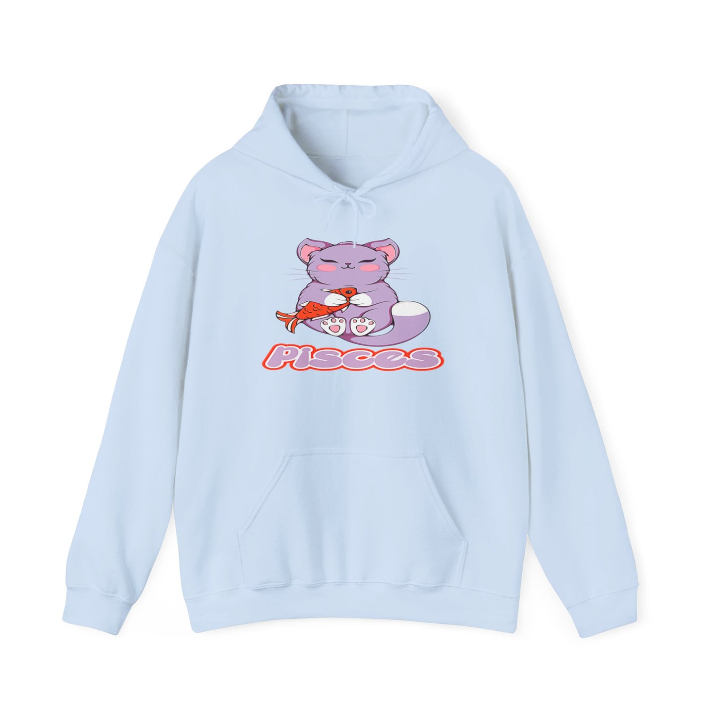 Pisces Anime Cat, Unisex Heavy Blend™ Hooded Sweatshirt