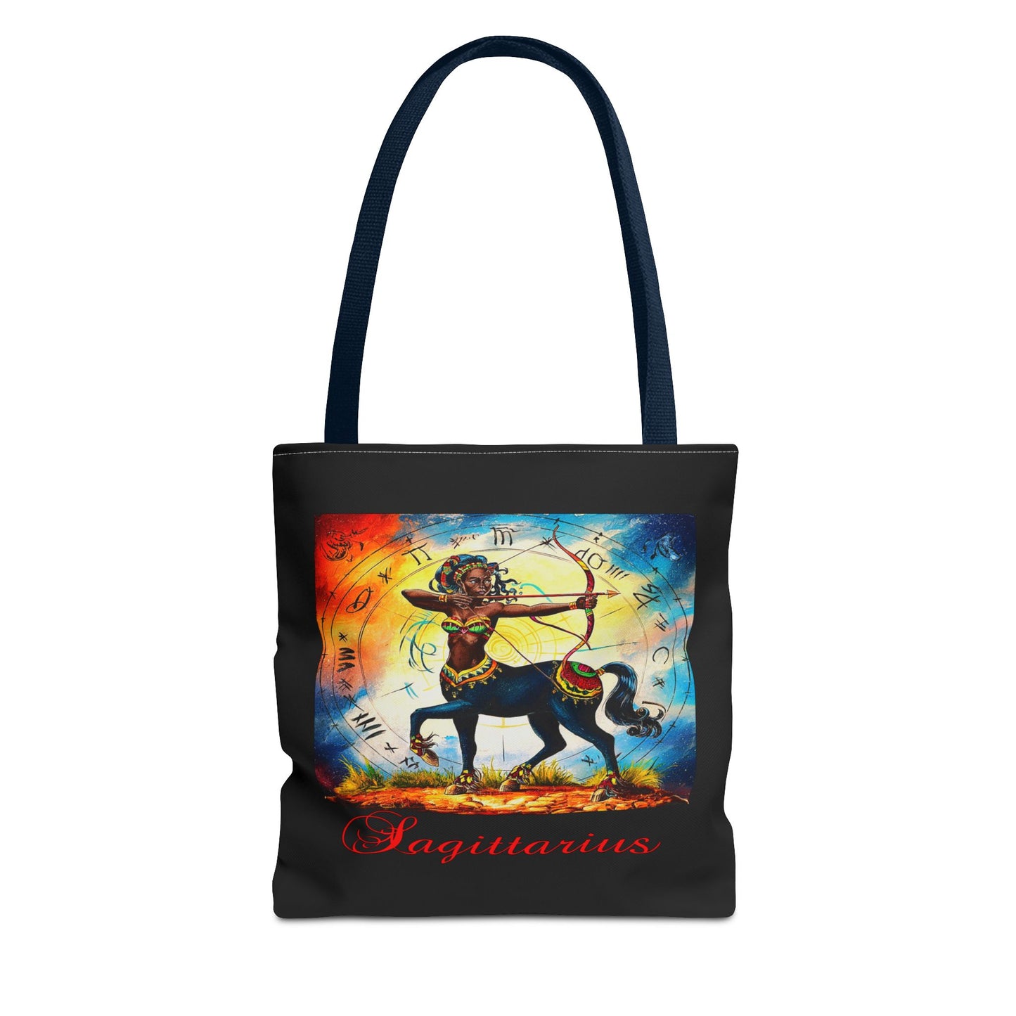 Sagittarius Black Tote Bag, 3 Sizes