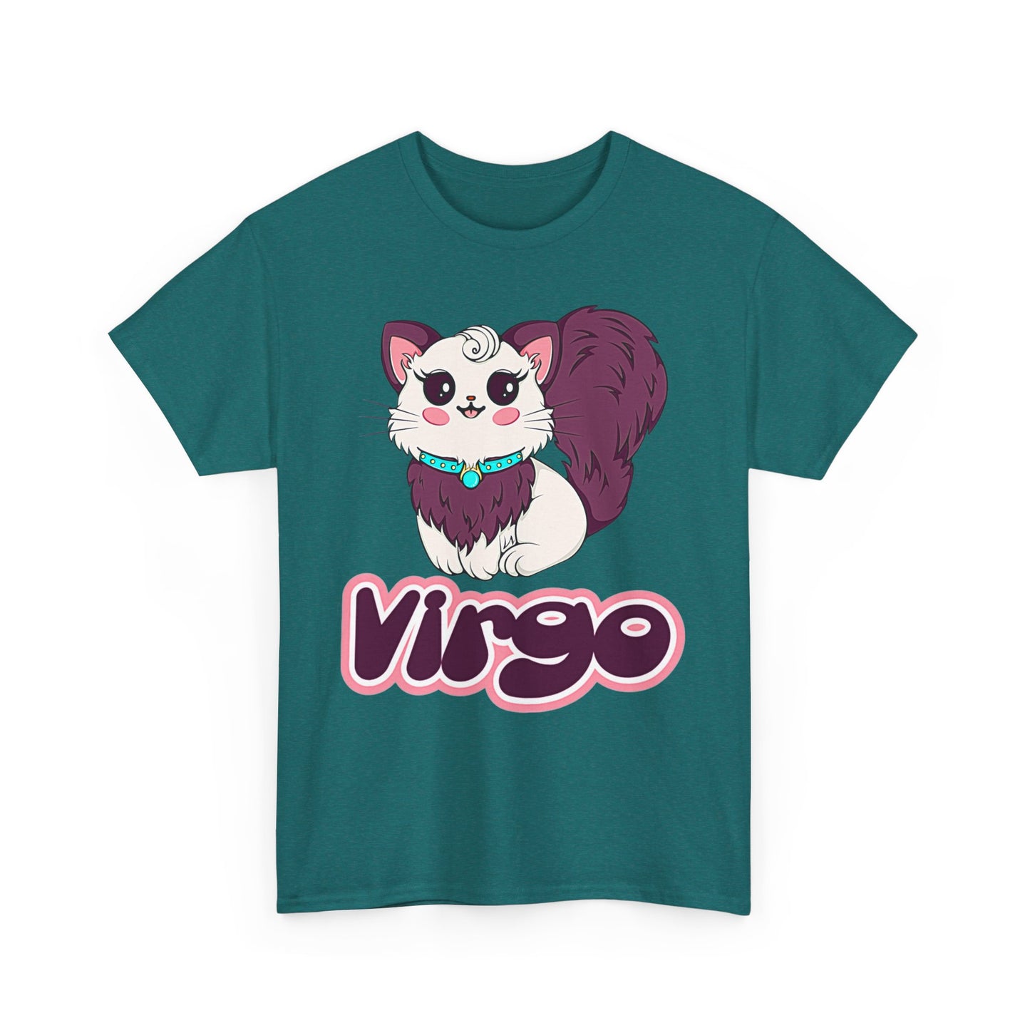 Virgo Anime Cat, Unisex Heavy Cotton Tee