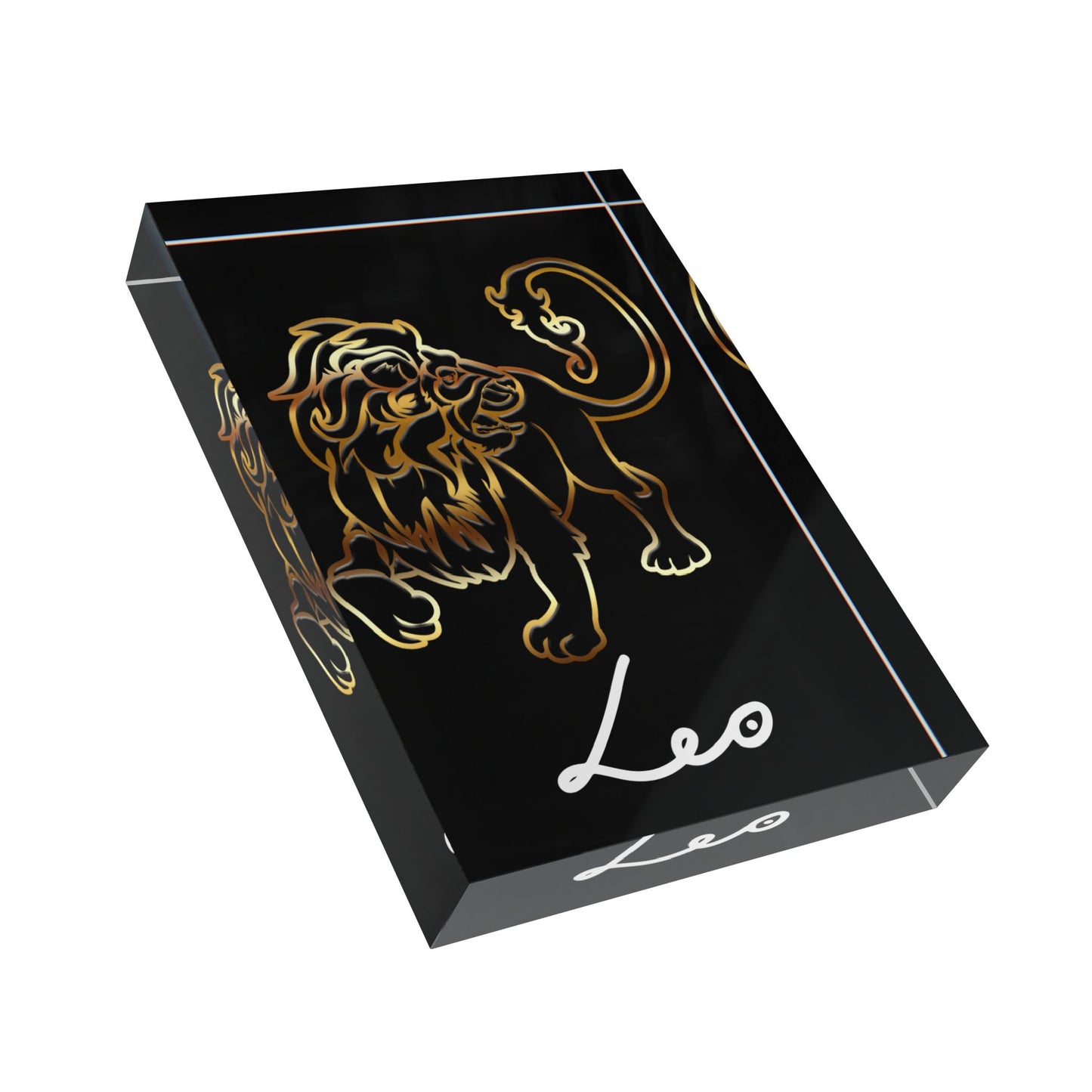 Leo Lion Photo Block, Black