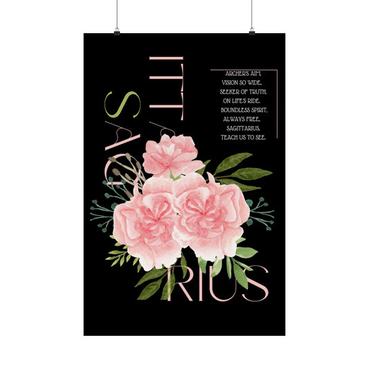 Sagittarius Pink Carnations, Matte Vertical Posters