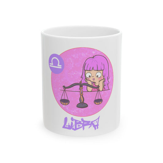 Libra Chibi Girl & Scales, Ceramic Mug (11oz, 15oz)