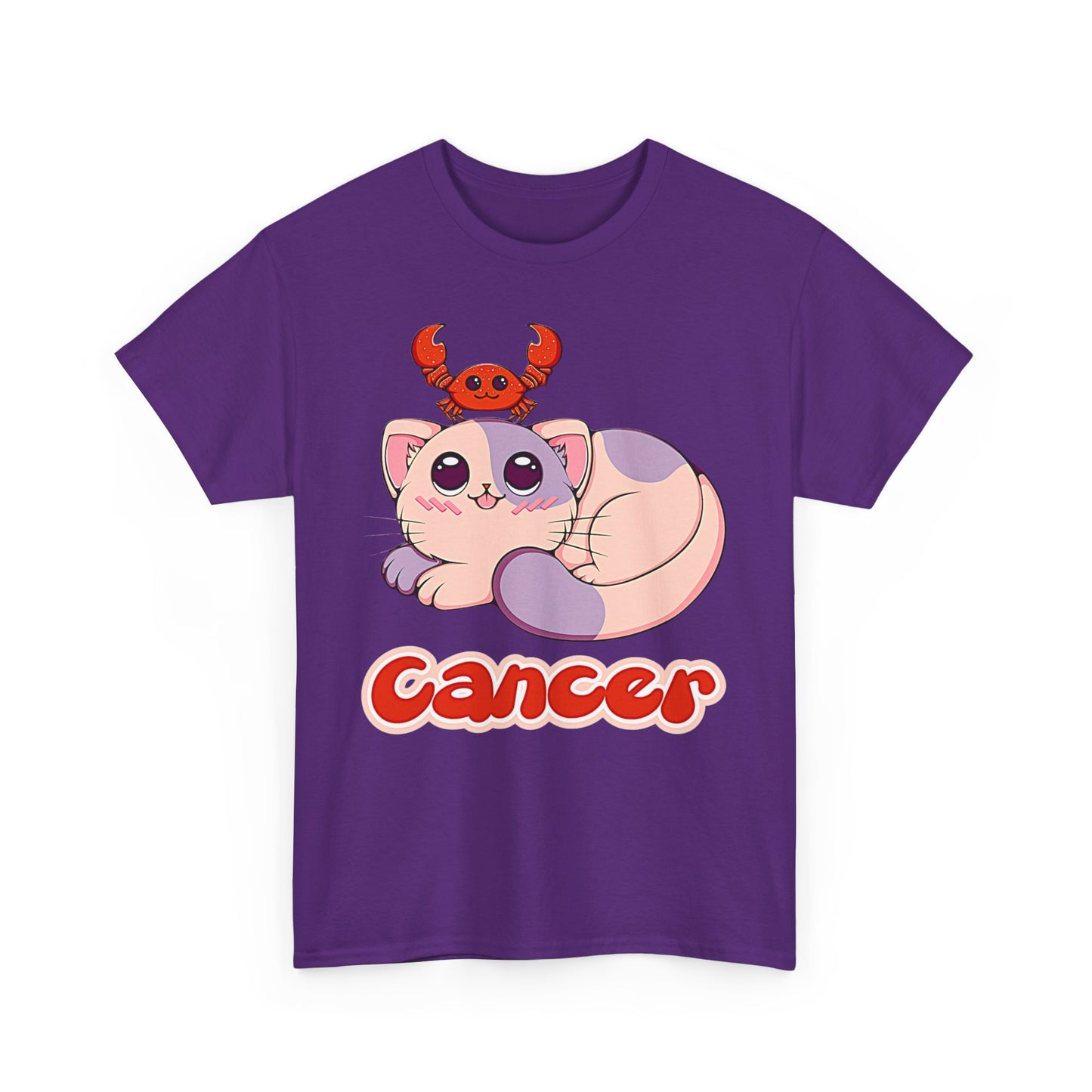 Cancer Anime Cat, Unisex Heavy Cotton Tee