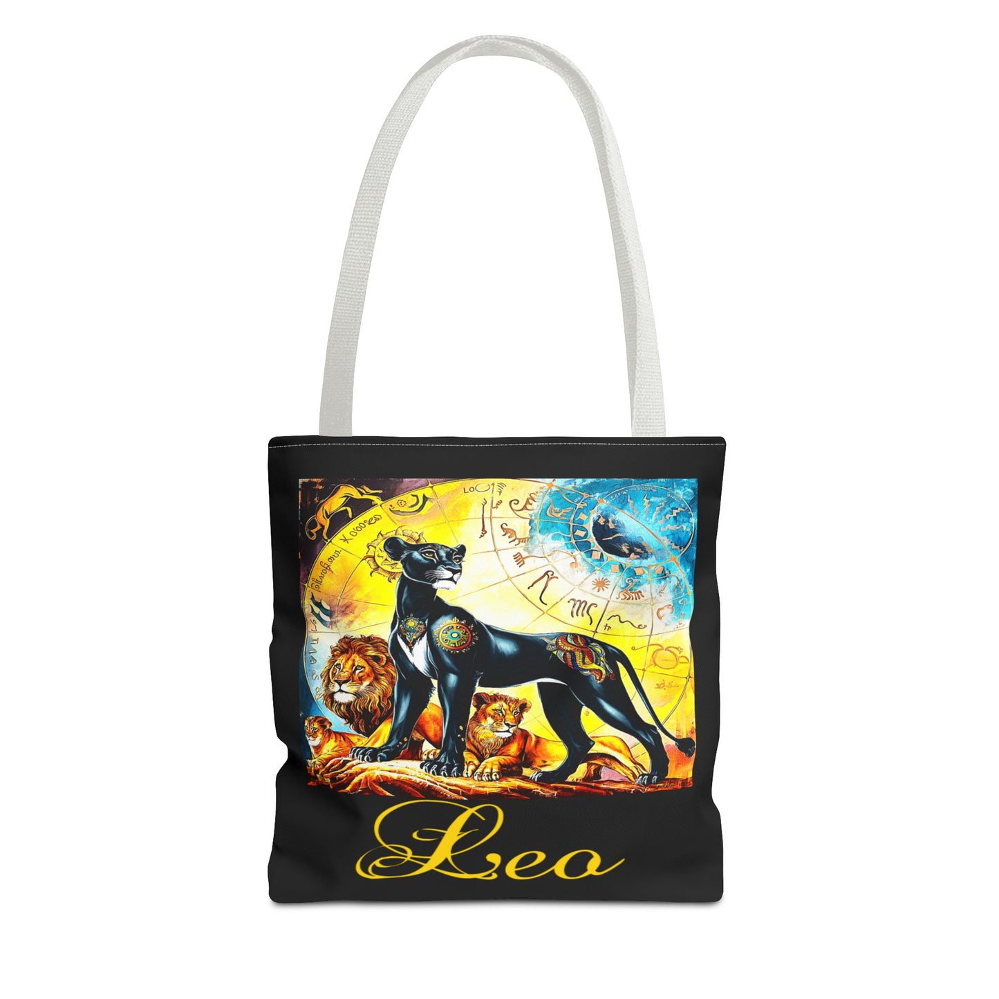 Leo Black Tote Bag, 3 Sizes