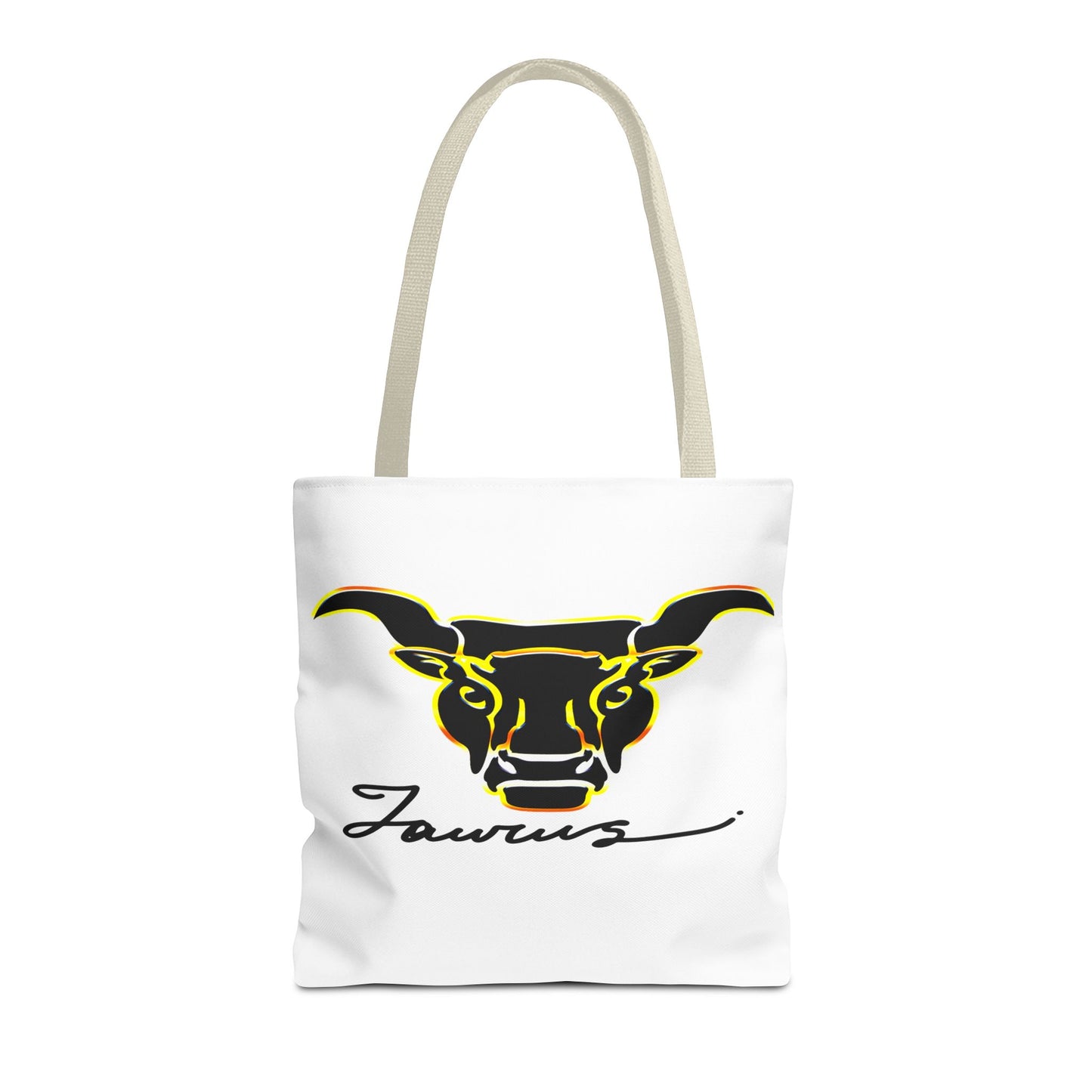 Taurus Bull White Tote Bag, 3 Sizes