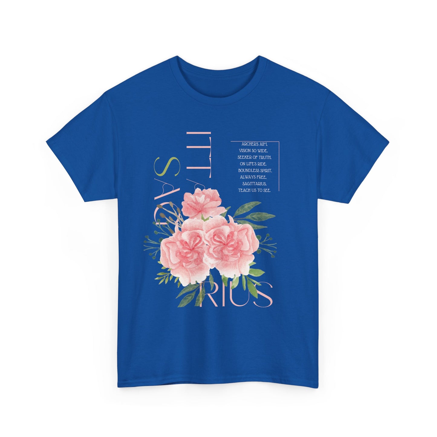 Sagittarius Pink Carnations, Unisex Heavy Cotton Tee