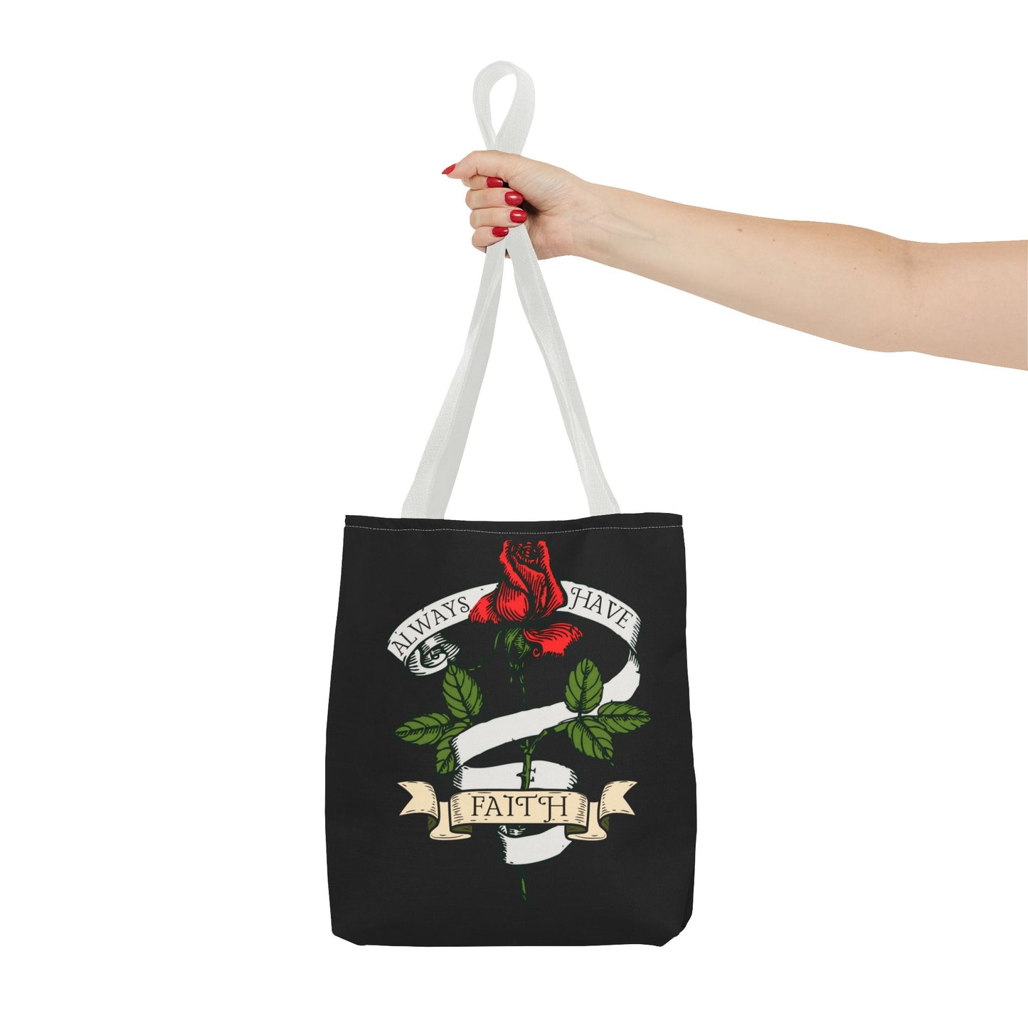 Always Have Faith Black Tote Bag, 3 Sizes