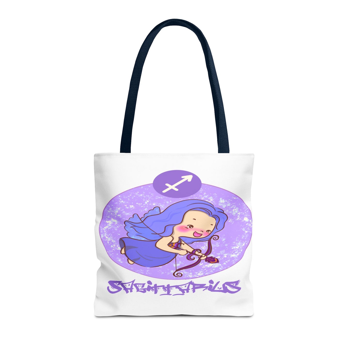 Sagittarius Chibi Archer White Tote Bag, 3 Sizes