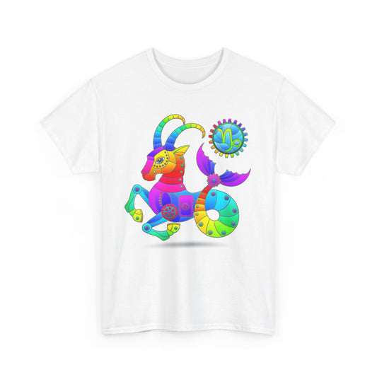 Capricorn Rainbow Steampunk, Unisex Heavy Cotton Tee