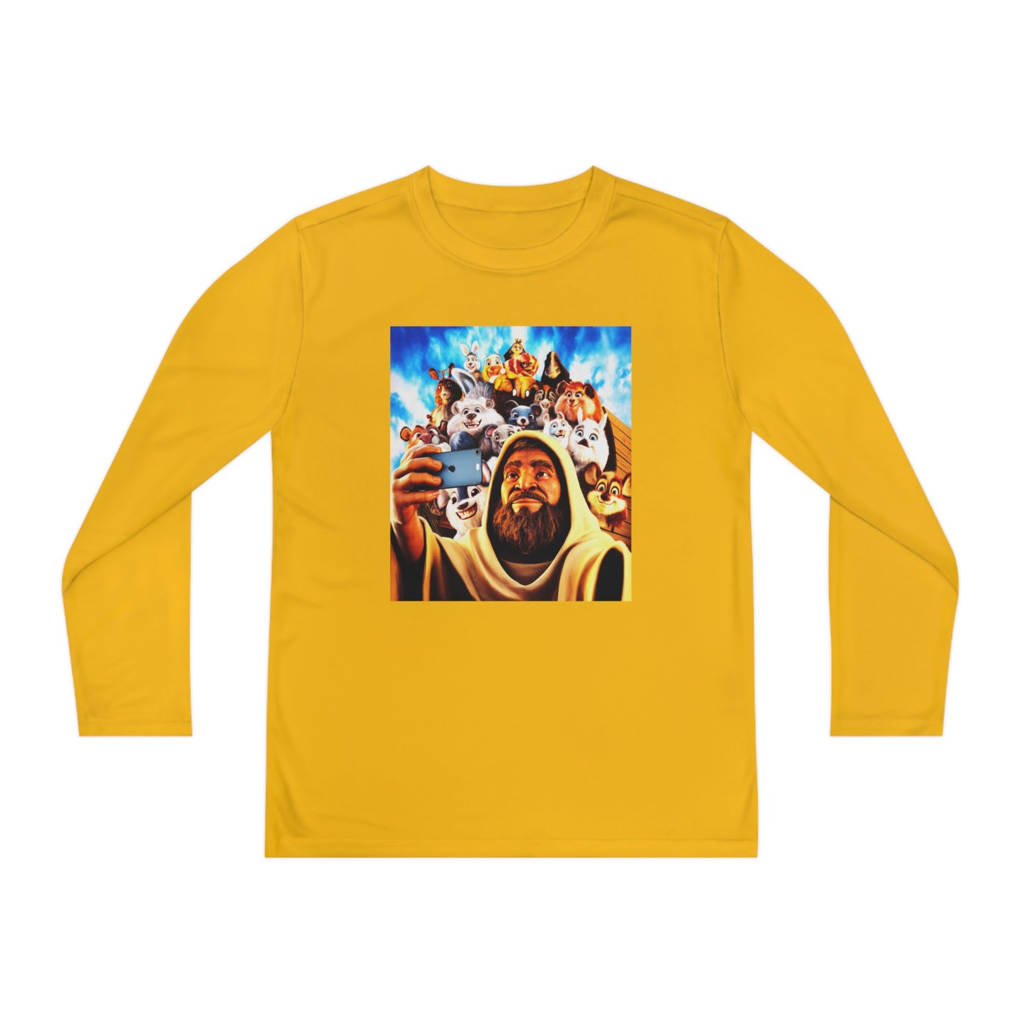 Noah's Selfie, Youth Long Sleeve Competitor Tee