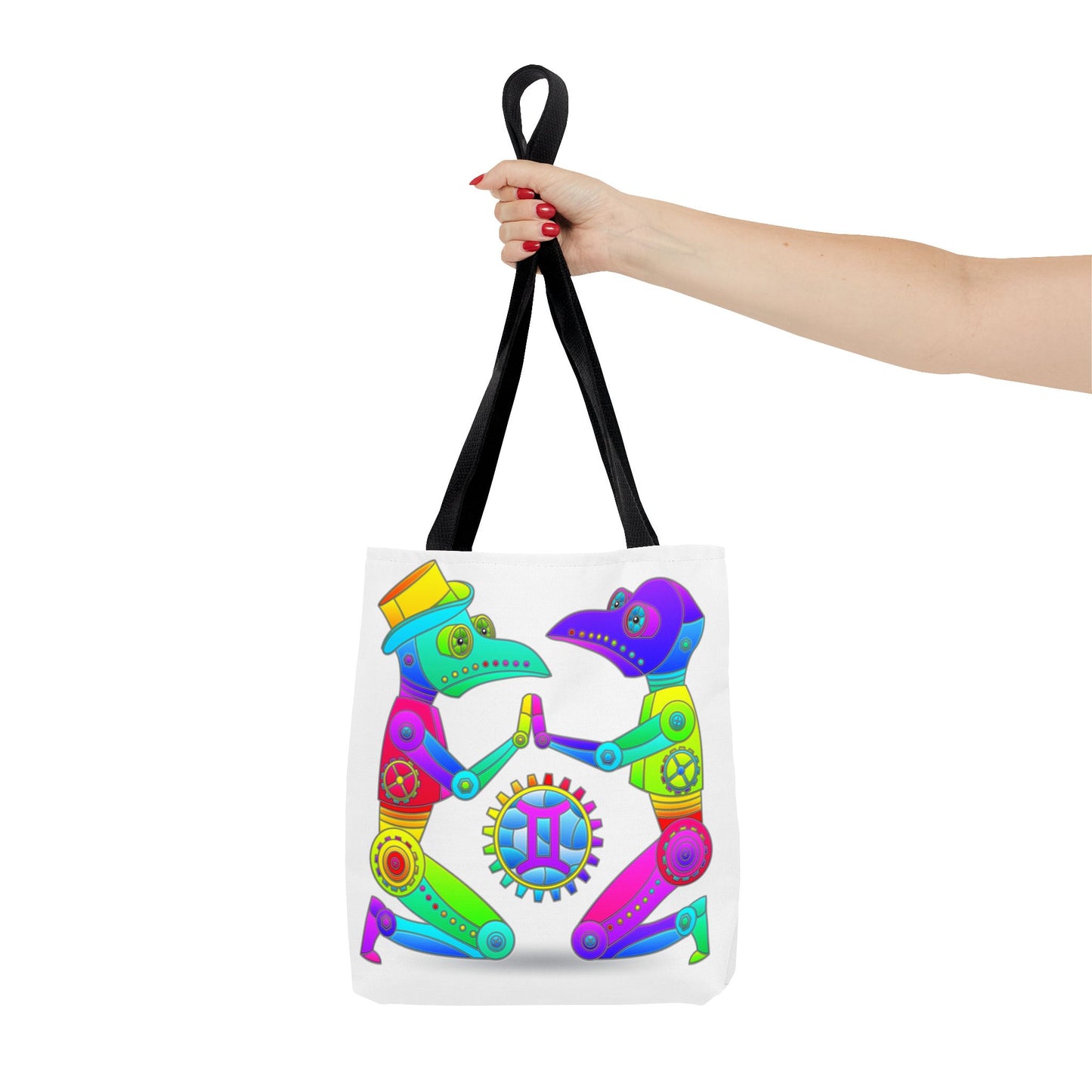 Gemini Rainbow Steampunk, White Tote Bag