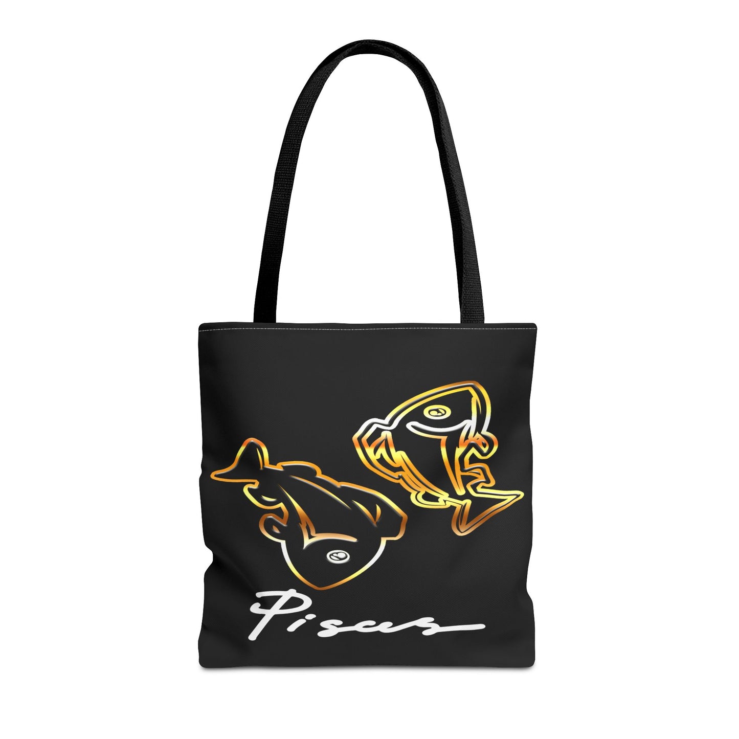 Pisces Fish Black Tote Back, 3 Sizes