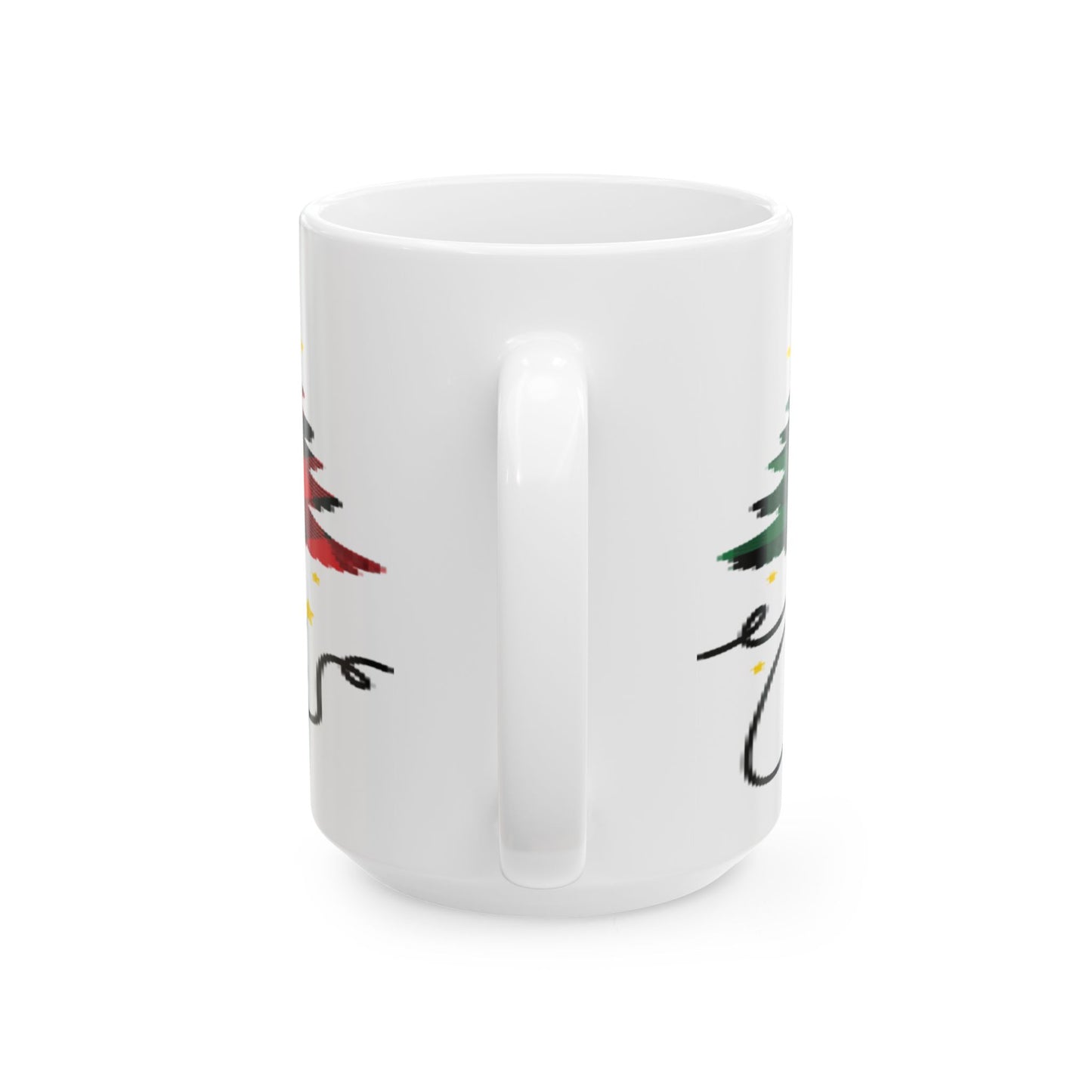 Patchwork Christmas Trees, Ceramic Mug, (11oz, 15oz)