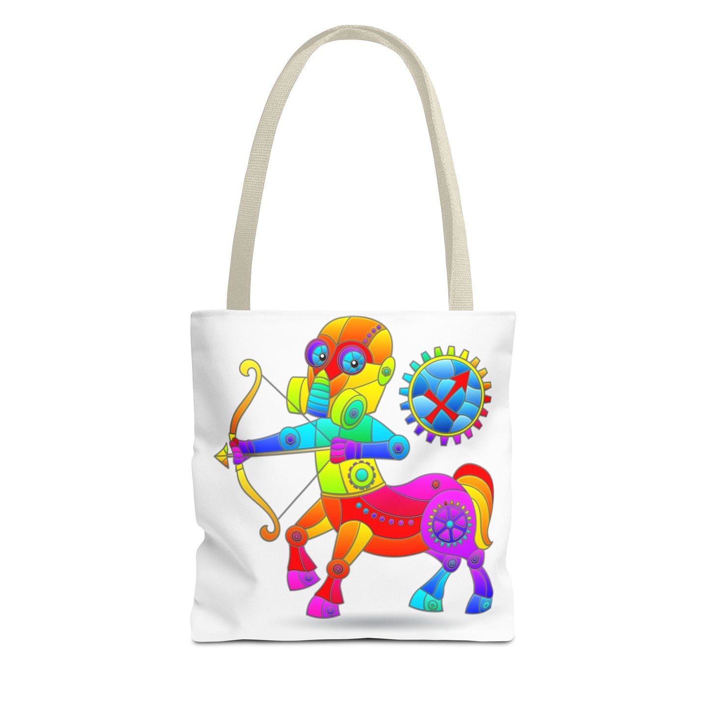 Sagittarius Rainbow Steampunk, White Tote Bag