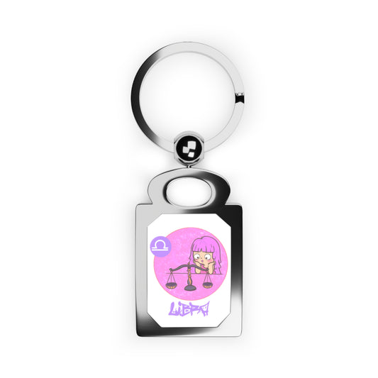 Libra Chibi Girl & Scales, Rectangle Photo Keyring