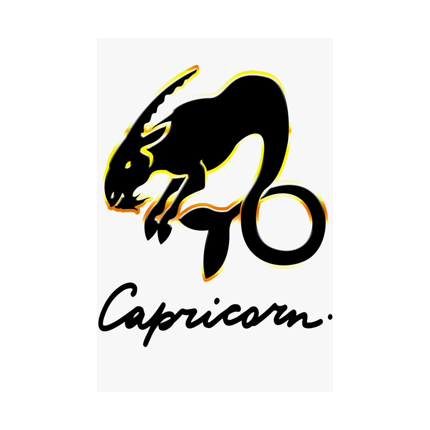 Capricorn Goat, Matte Vertical Posters (White)