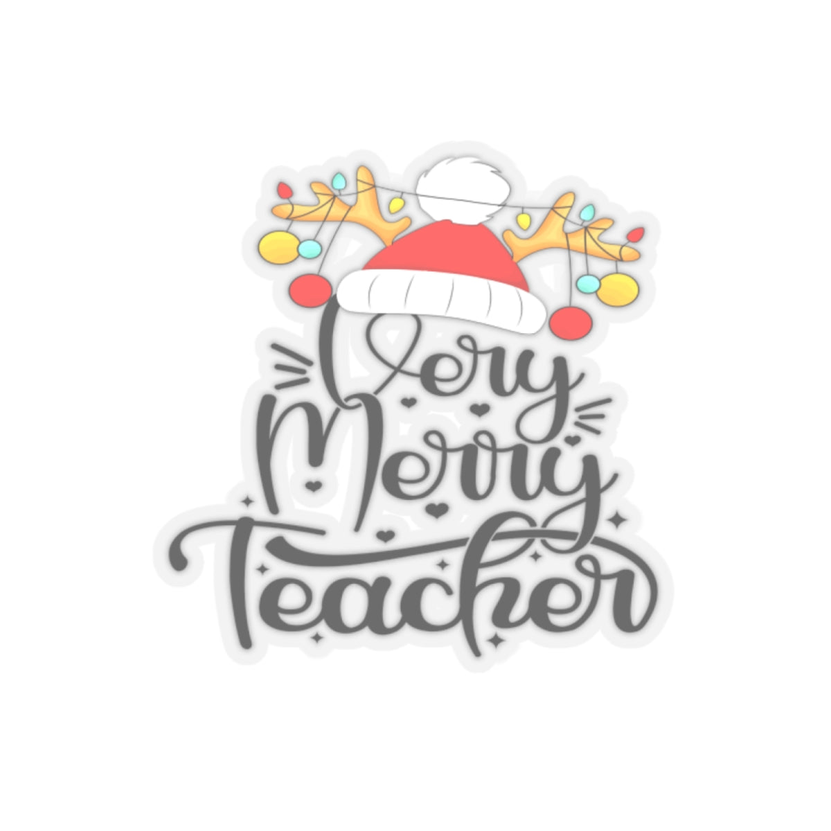 Very Merry Teacher, Kiss-Cut Stickers