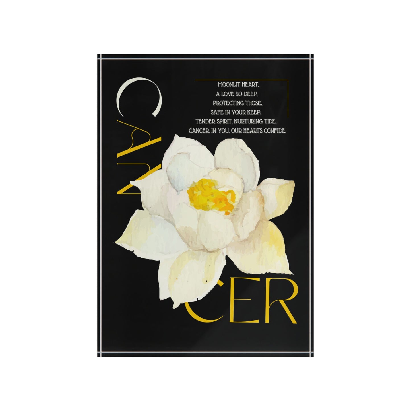 Cancer White Lotus, Photo Block (Black)