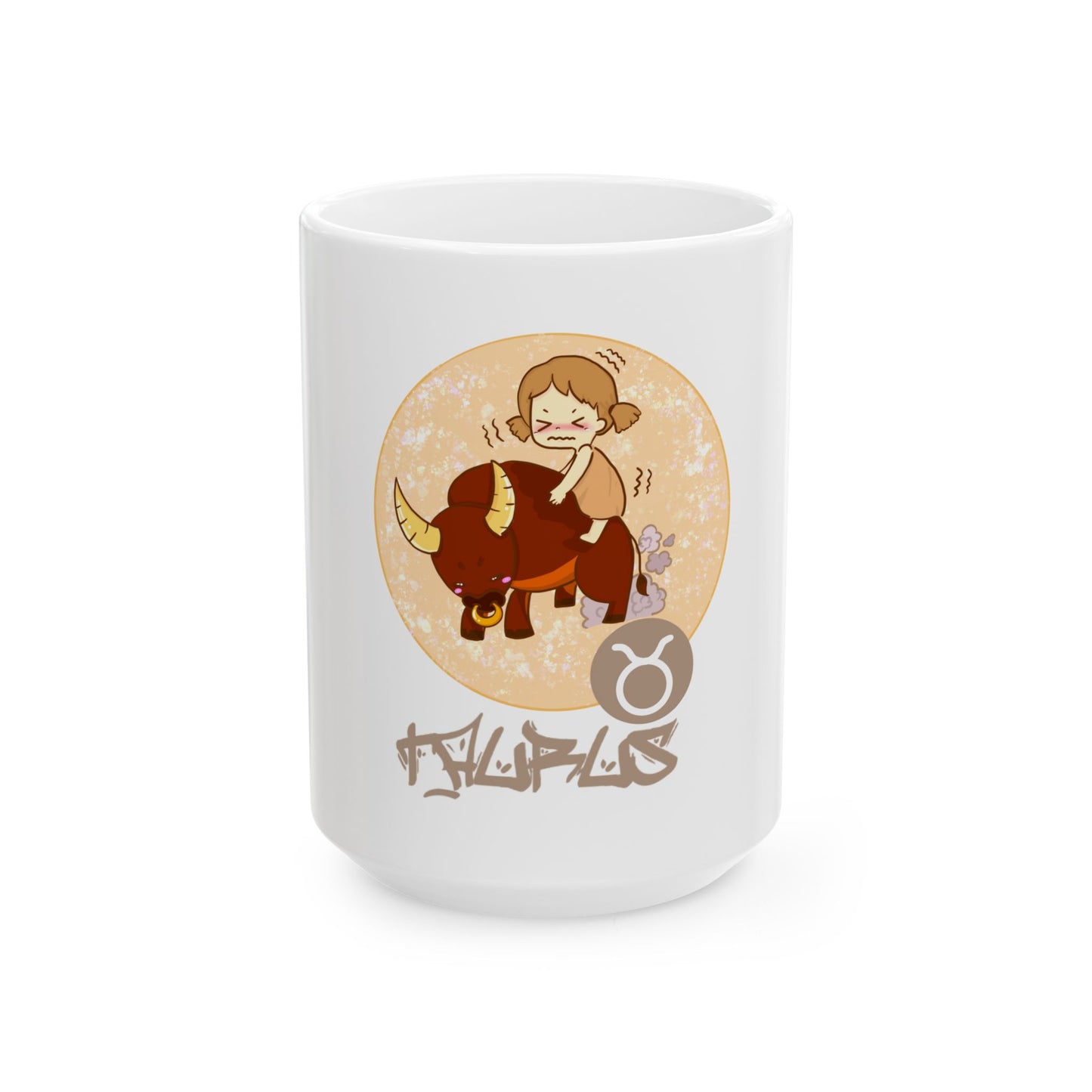 Taurus Chibi Girl & Bull, Ceramic Mug (11oz, 15oz)