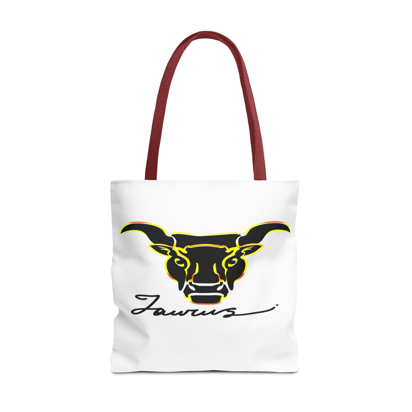 Taurus Bull White Tote Bag, 3 Sizes